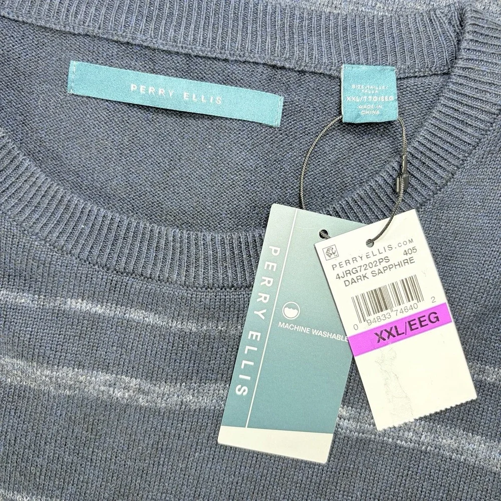 Perry Ellis Men's Dark Sapphire Sweater XXL
